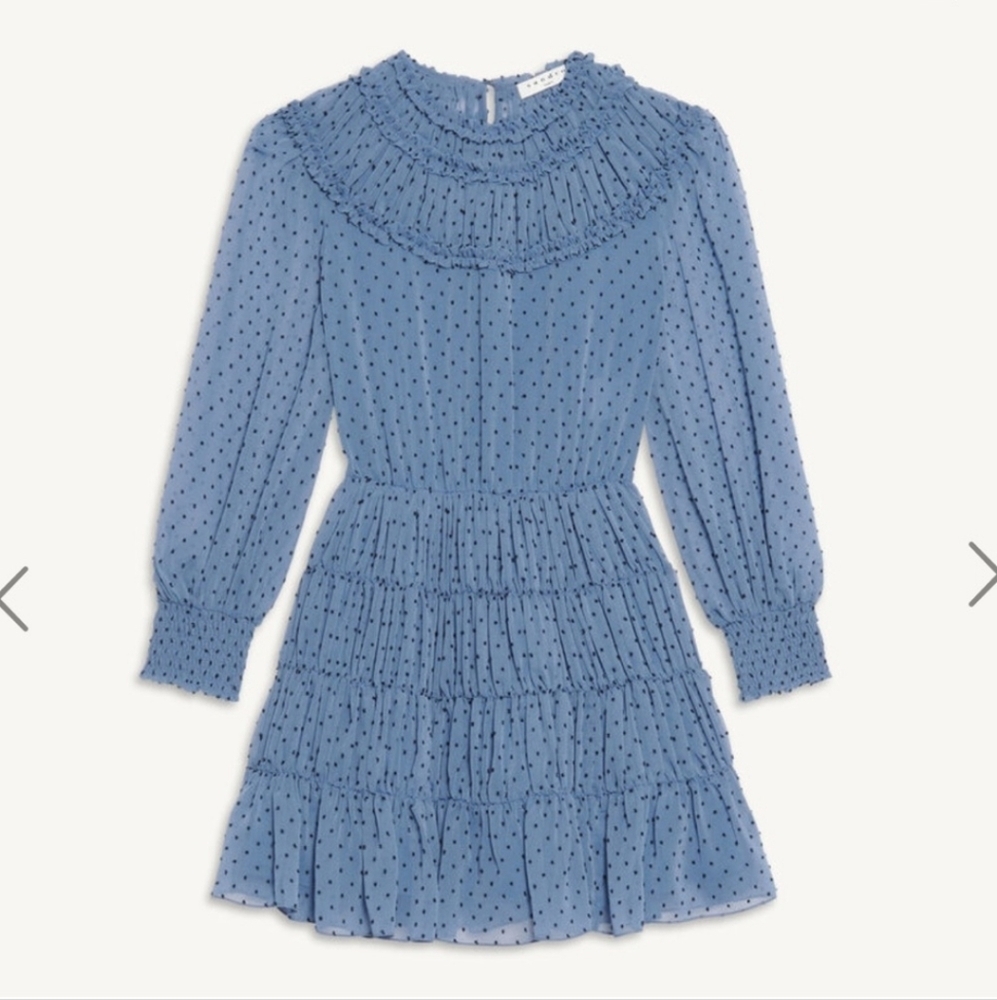 Sandro clip dot ruffled mini dress 38